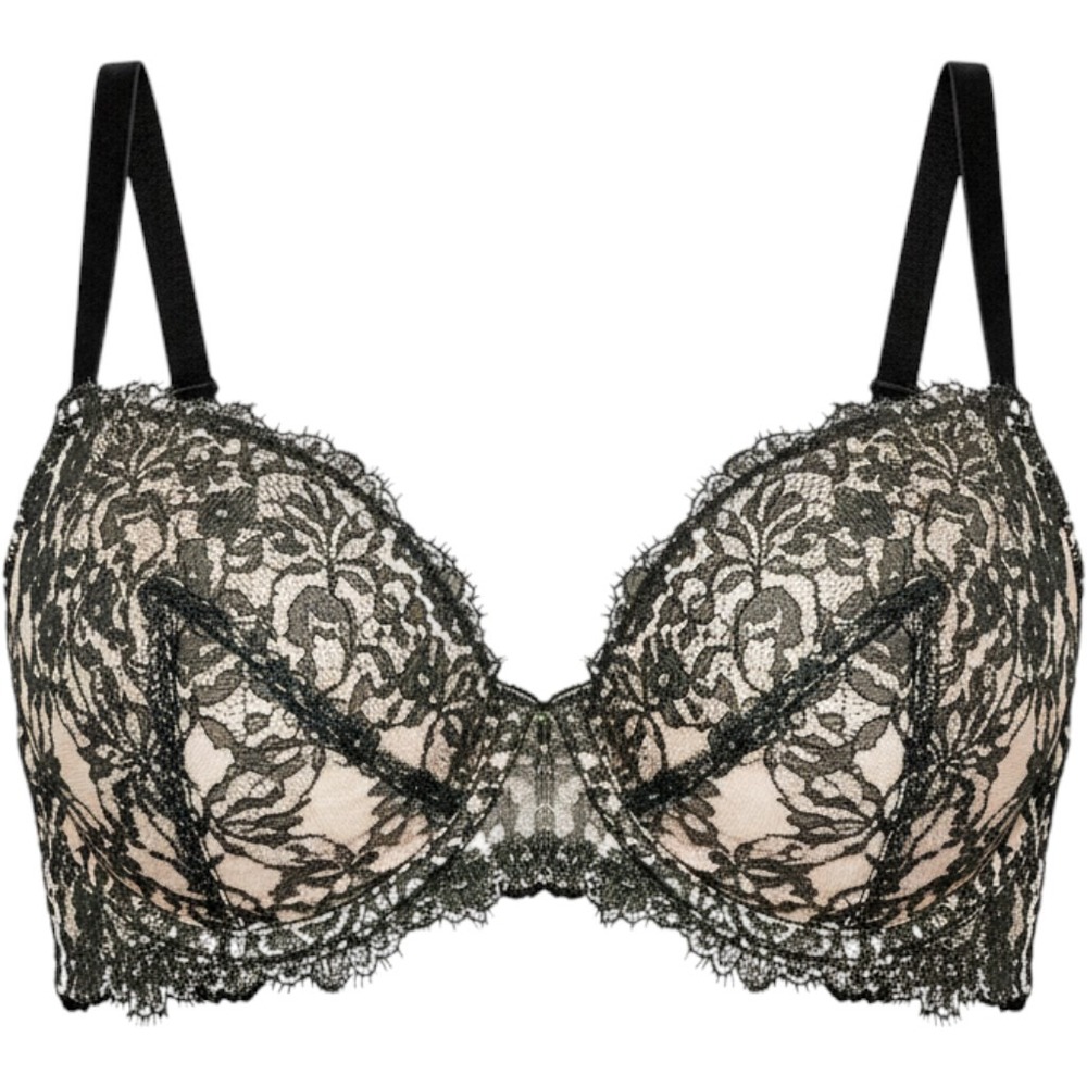 Victoria Secret Very Sexy Unlined Demi Bra 32D Womens Semi Sheer Lace Push Up
